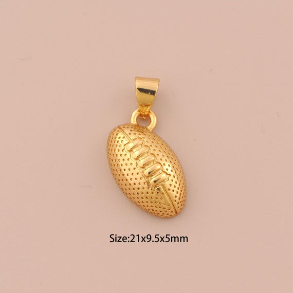 18K Gold Rugby Charms,Rugby Charms Pendants,Rugby Charm for DIY Jewelry Making Supply