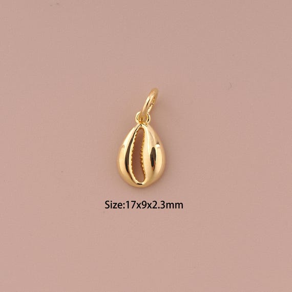 5 pcs 18K Gold Conch Charms,Minimalist Charms Pendants,Conch Charm for DIY Jewelry Making Supply