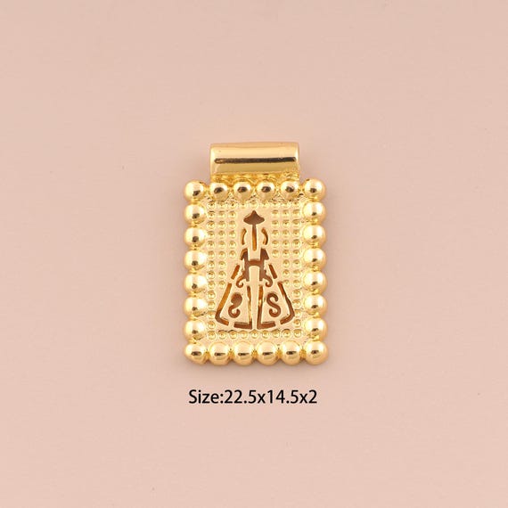 18K Gold Pope Charms,Square Charms Pendants,Pope Charm for DIY Jewelry Making Supply