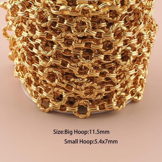 3.28 Feet 18K Gold Twist Chain,Special Chain,Semi-Finished Chain for DIY Jewelry Making Supply