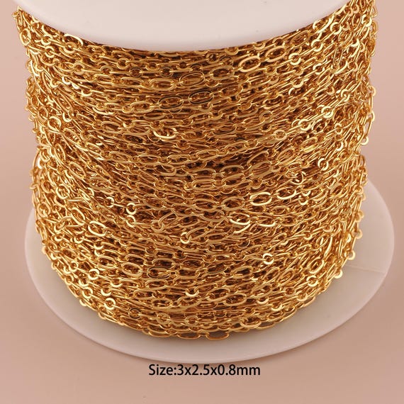 3.28 Feet 18K Gold Cable Chain,Special Chain,Semi-Finished Chain for DIY Jewelry Making Supply