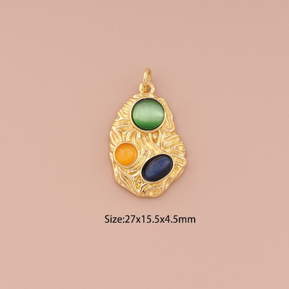 18K Gold Irregular Charms,Minimalist Charms Pendants,Irregular Charm for DIY Jewelry Making Supply