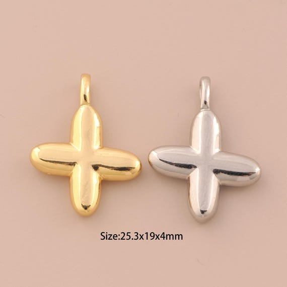 18K Gold Cross Charms,Religion Charms Pendants,Christian Charm for DIY Jewelry Making Supply
