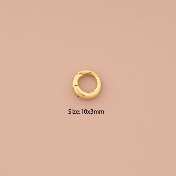 18K Gold Push Door Clasp,Spring Clasp,Snap Clasp for DIY Jewelry Making Supply