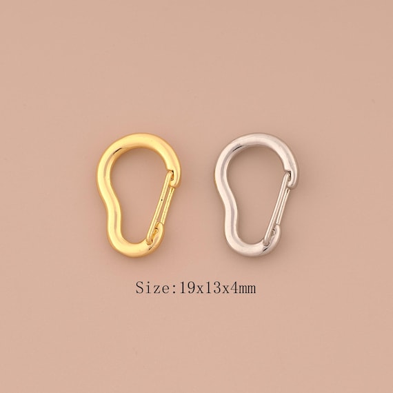 18K Gold Push Door Clasp,Spring Clasp,Snap Clasp for DIY Jewelry Making Supply