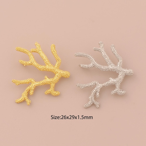 18K Gold Coral Charms,Coral Charms Pendants,Coral Charm for DIY Jewelry Making Supply