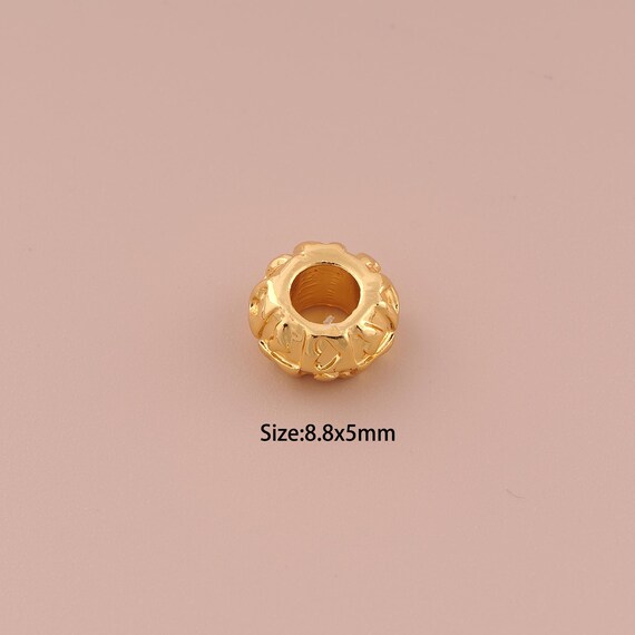 5 pcs 18K Gold Tube Spacer Bead,Minimalist Bead,Round Bead for DIY Jewelry Making Supply