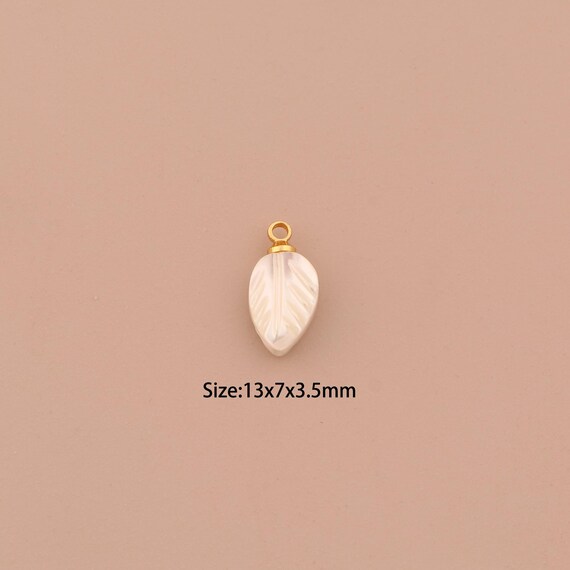 18K Gold Fritillaria Charms,Leaf Charms Pendants,Fritillaria Charm for DIY Jewelry Making Supply