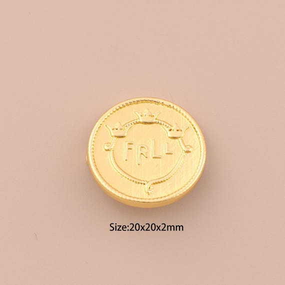 18K Gold FRLL Charms,Crown Charms Pendants,FRLL Charm for DIY Jewelry Making Supply