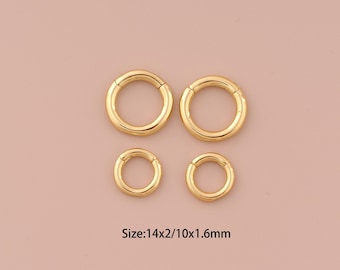18K Gold Push-Tür-Verschluss, Karabinerverschluss für DIY Schmuckherstellung Versorgung