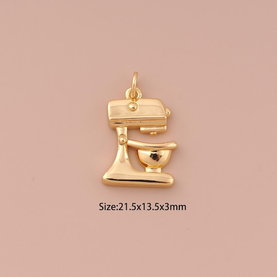 18K Gold Blender Charms,Minimalist Charms Pendants,Blender Charm for DIY Jewelry Making Supply