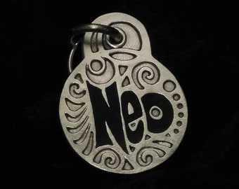 Étiquette de volutes en argent sterling, petit