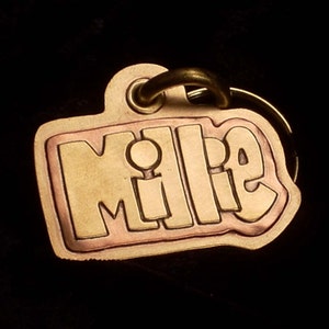 Handmade brass and copper pet tag image 4