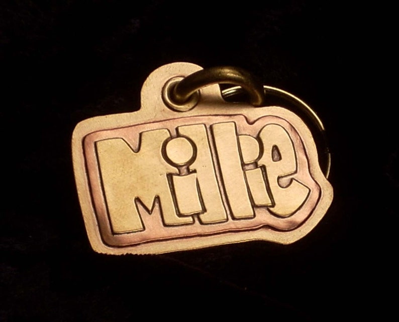 Handmade brass and copper pet tag image 4