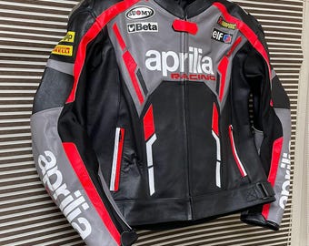 Aprilia Racing Leather Jacket: Cowhide, Certified Protection