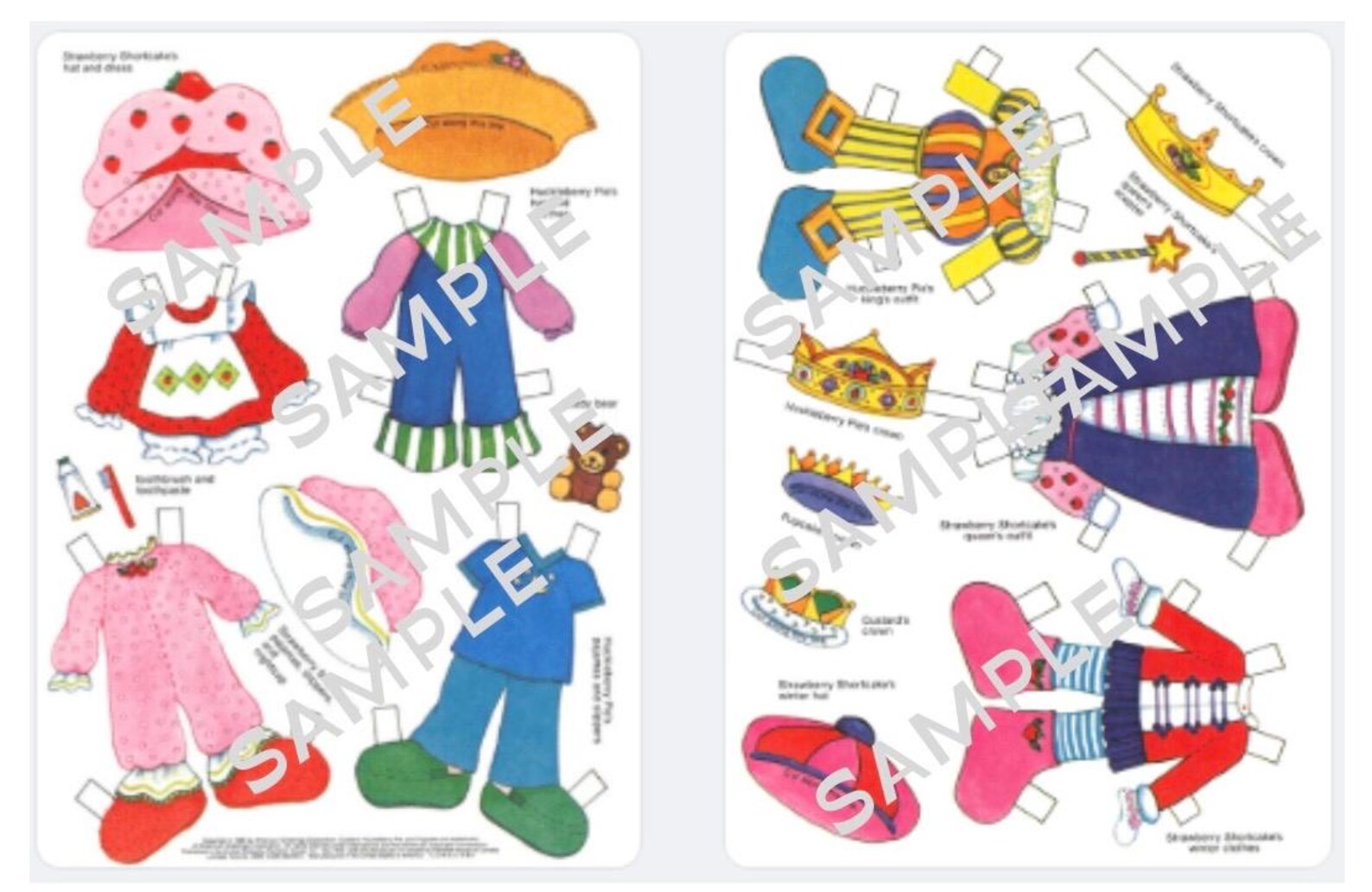 Vintage Strawberry Shortcake Paper Doll Book Printable Activity (PDF