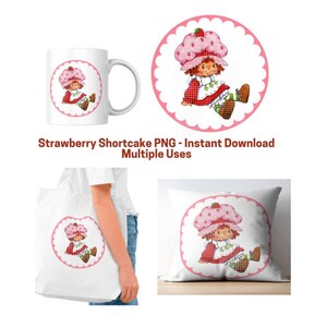 Charlotte aux fraises Clip Art PNG - Logo des années 80 - Transparent - Imprimable - Projets DIY, Mug, Décoration de fête, Autocollants, Papier peint numérique