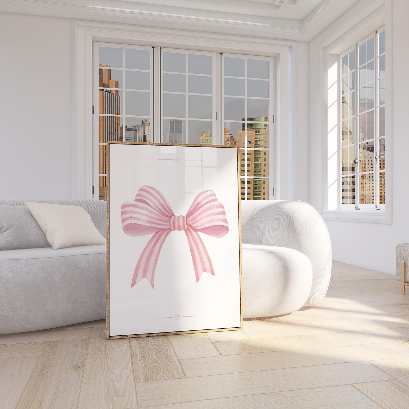 Pink Bow Coquette Room Decor Girl Bedroom Decor Custom Wall Art ...