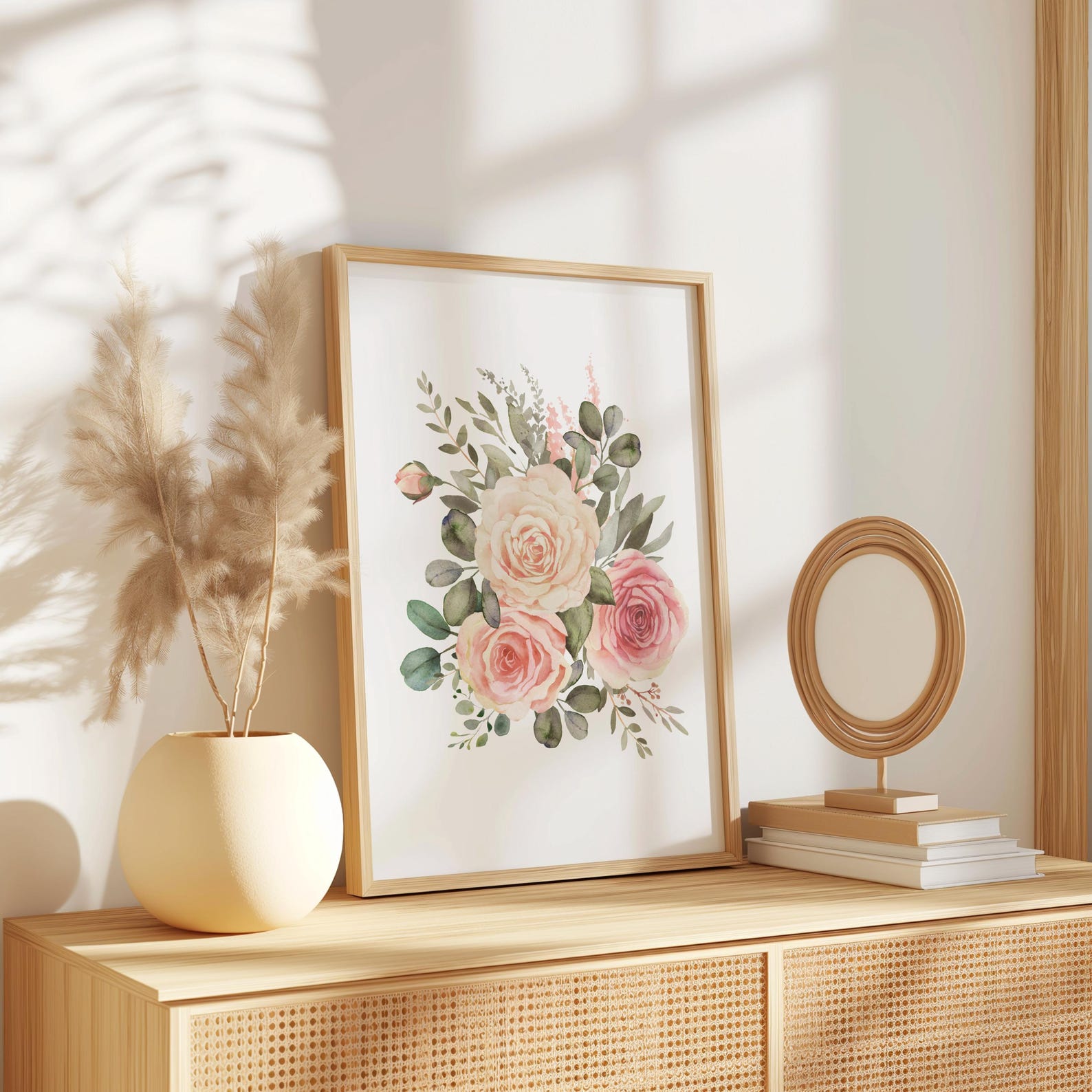 Rustic Rose Flower Wall Art Botanical Print Elegant Vintage Wall Art ...