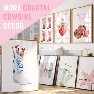 Coastal Cowgirl Decor 3 Piece Wall Art Seashell Beach Wall Art Pink ...