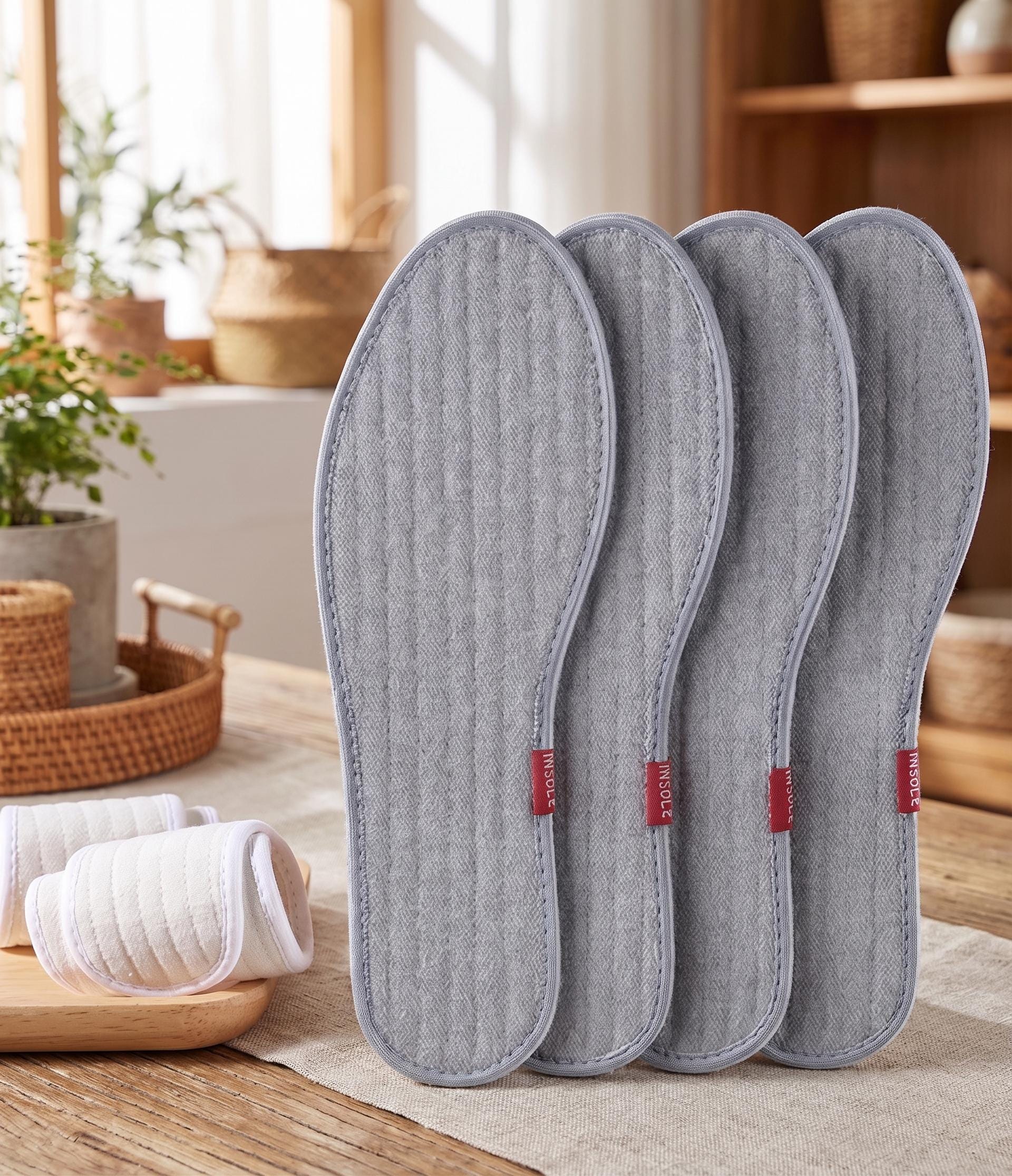Handmade Natural Mugwort & Cotton Linen Insoles - Breathable Herbal ...