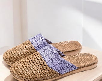 Comfortable Breathable Woven Rattan Slippers for Summer - Lightweight and Anti-Slip Indoor Footwear Designed for Ultimate Relaxation at Home