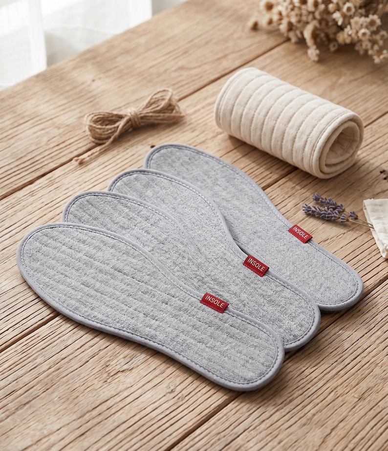 Handmade Natural Mugwort & Cotton Linen Insoles - Breathable Herbal ...