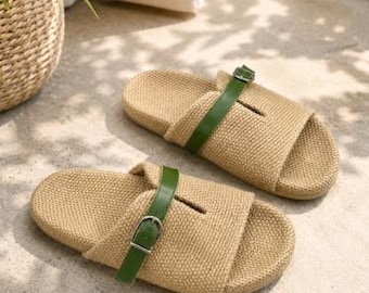 Cotton Woven Slippers Womens Summer Sandals Cottagecore Slip On Shoes