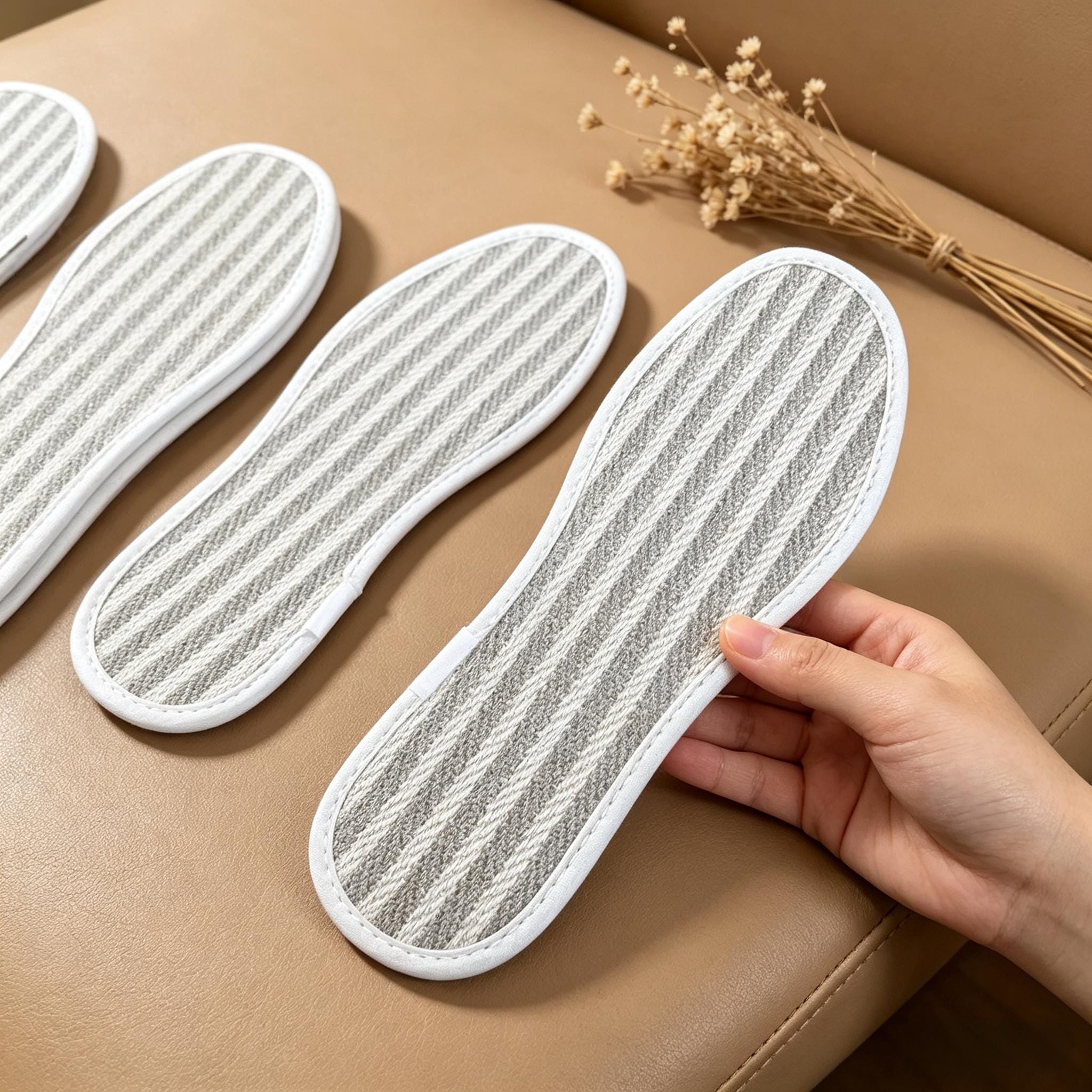 Handmade Linen Insoles Pads Moisture Wicking Anti Odor Comfort Foot ...
