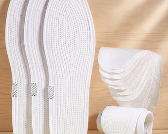 Pure Cotton Handmade Insoles - Breathable & Sweat-Absorbing, Odor-Resistant, Washable Fabric Insoles for Men and Women