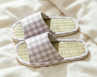 Breathable Grass Weave Indoor Slide Sandals Summer Anti Slip Odor Resistant Thick Sole Casual Home Footwear Multiple Size Options