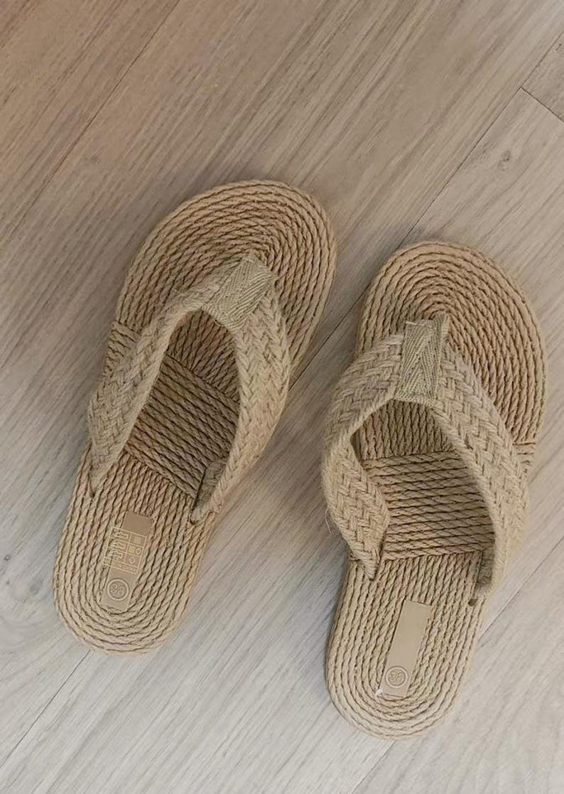 Japońskie sandały unisex z poliuretanu tatami, japonki z rattanu, klapki plażowe boho, wygodne sandały na lato z płaską podeszwą, pantofle z uziemiającymi stopami zdjęcie 9