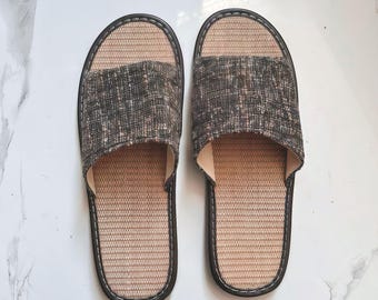 Linen & Hemp Slippers: Thai Organic Comfy Indoor Slides