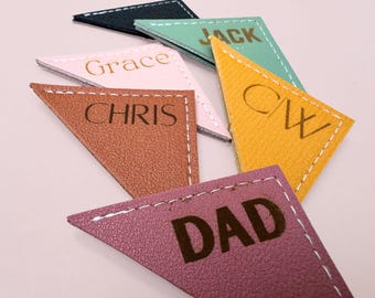 Personalized Bookmark Custom Gift Book Lover Accessory Bookish Present Corner Bookmark Leather Cute Valentine Gift Triangle Page Marker