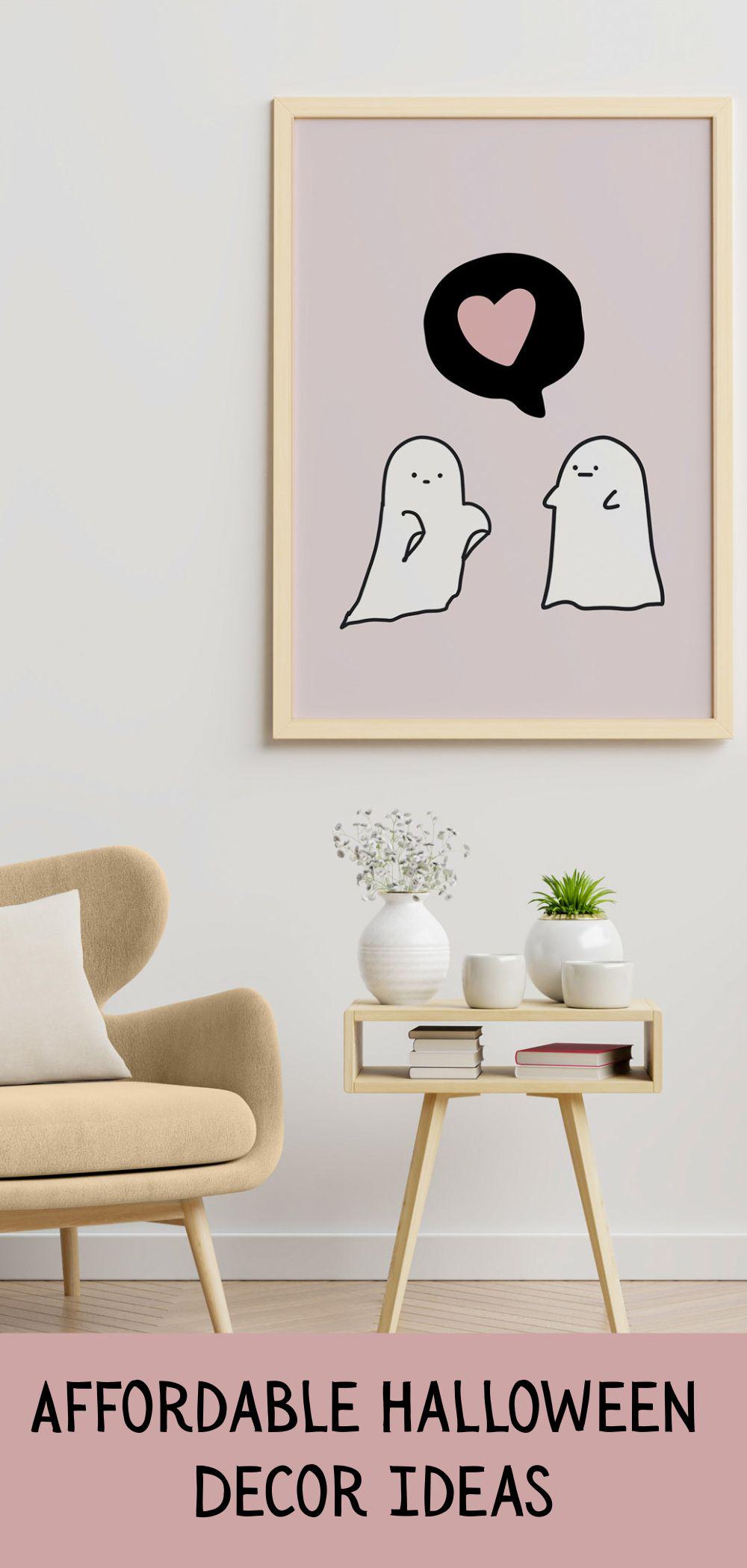 Pink Halloween Decor Poster Set of 20 Print Girly Fall Seasonal Wall ...