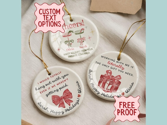 Funny Office Christmas Gift Custom Coworker Ornament Holiday Gift Exchange Idea Personalized Xmas Tree Bauble Office Bestie Gift Sarcastic