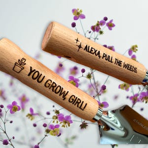 Personalized Gardening Tools Custom Garden Set Gift for Gardeners Wooden Handle Garden Tools Engraved Gift Gardening Present for Mom image 13