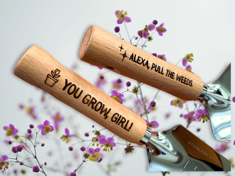 Personalized Gardening Tools Custom Garden Set Gift for Gardeners Wooden Handle Garden Tools Engraved Gift Gardening Present for Mom image 13