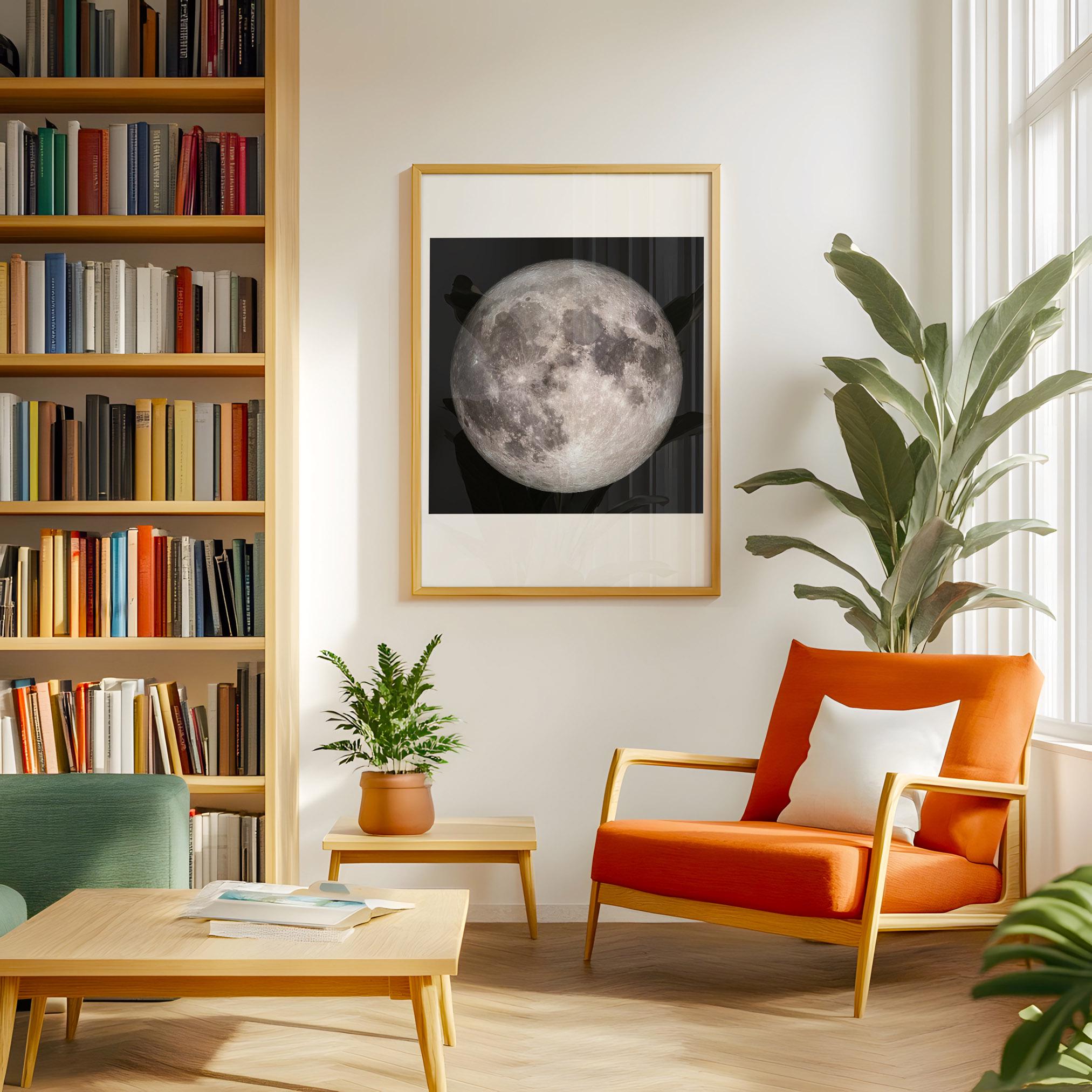 Full Moon Poster Set Triptych Wall Art Lunar Map Print Moon Photo ...