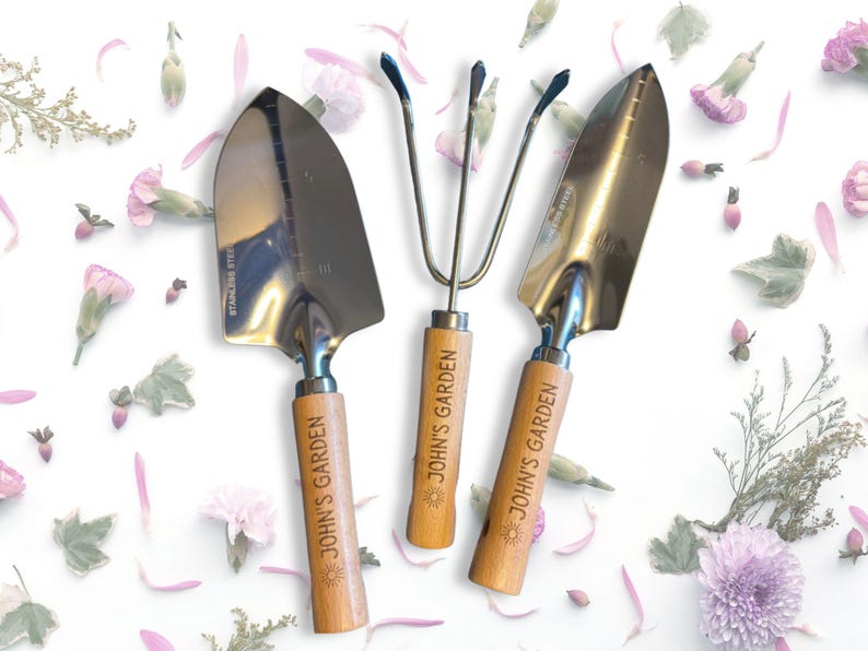Personalized Gardening Tools Custom Garden Set Gift for Gardeners Wooden Handle Garden Tools Engraved Gift Gardening Present for Mom image 12
