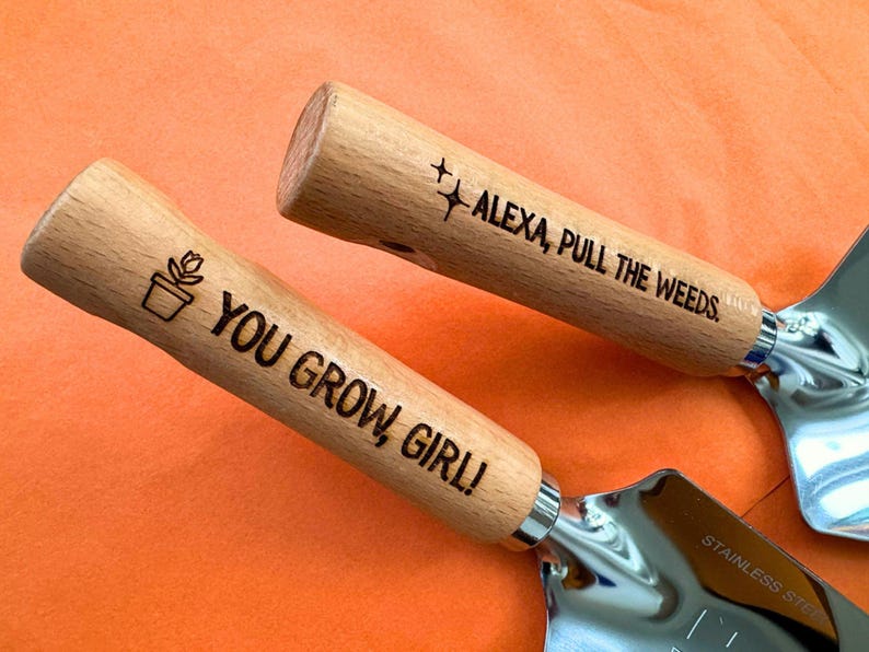 Personalized Gardening Tools Custom Garden Set Gift for Gardeners Wooden Handle Garden Tools Engraved Gift Gardening Present for Mom image 6