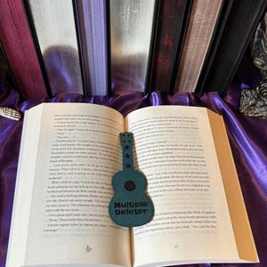 Multiple Deleter - Teal Guitar - Leather and Lark Inspired- Leatherette Bookmark - Smutmark - Dark Romance Bookmark - Ruinous Love Trilogy