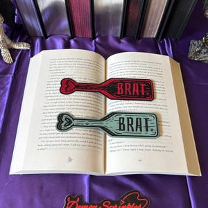 Brat Paddle Shaped Engraved Leatherette Bookmark  - Smutmark - Dark Romance Spicy Reader&#39;s Bookmark - Smutty Bookmark - Morally Gray