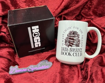 Siempre enamorándome de los villanos - Taza de café de cerámica de 15 oz del club de lectura Dark Romance - Taza para novios de libros - Taza para amantes de los libros - Smut Reader