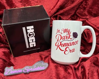 Taza de café de cerámica de 15 oz In My Dark Romance Era - Taza de romance oscuro - Taza para amantes de los libros - Smut Reader