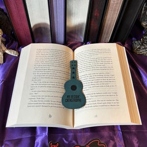 My Feckin&#39; Catastrophe - Guitar - Leather & Lark Inspired- Leatherette Bookmark -Smutmark - Dark Romance Bookmark - Ruinous Love Trilogy