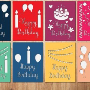 Happy Birthday Greeting Cards SVG Bundle