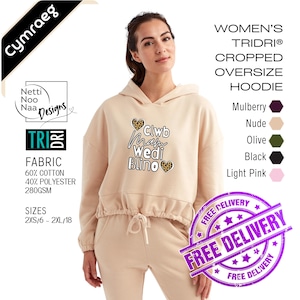 Leopard Print Welsh Hoodie: Clwb Mam Wedi Blino, New Mum Gift