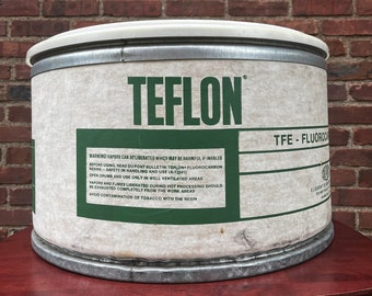 Vintage Teflon Round Storage Container. Industrial Storage Bin. Chemical Company. Industrial Decor. Rare Storage. Unique Storage.