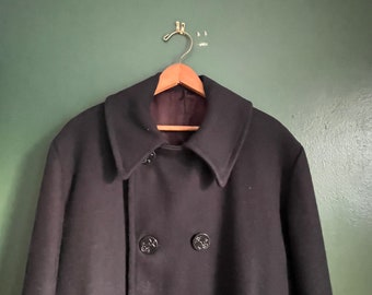 Vintage Circa 1950s US Navy Military Peacoat. Size 42. Original Military Jacket / Coat